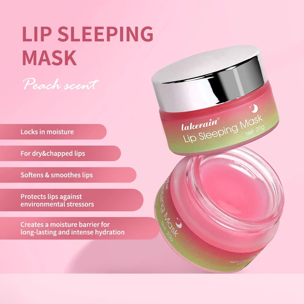 Blushimmer Jelly Peach Lip Sleeping Mask in a jar, showing the nourishing, hydrating formula for dry, chapped lips.
