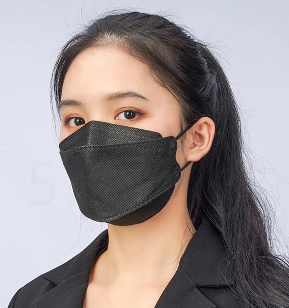 10-100PCS mascarillas FFP2 Face Mask CE Approved FPP2 Disposable KN95 KF94 Facial Mouth Black Fish Masks FFP2MASK kf94mask
