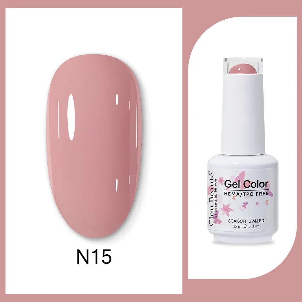 Blushimmer Clou Beaute 15ml neon red, black, white, and green gel nail polish with velvet top coat, semi-permanent varnish, 400 colors