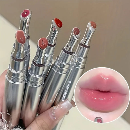 Blushimmer Mingli long-lasting moisturizing lip gloss in vibrant orange, perfect for spring and summer lip care.