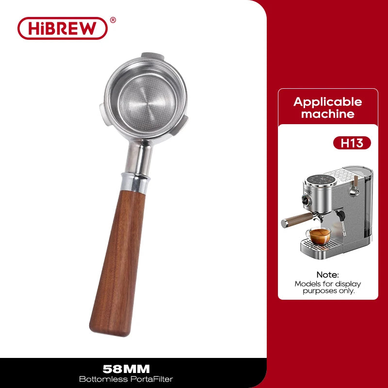 HiBREW Coffee Bottomless Portafilter 51MM 58MM Filter Basket Espresso Machine Barista Tool H10A H10B H7A H10 Plus
