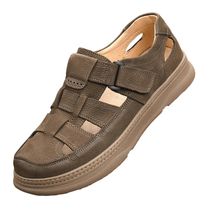 Cowhide Men's Shoes Work Shoes Are All Soft Genuine Leather Casual Walking Old-fashioned Men's sandal