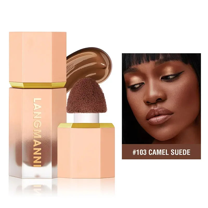 Blushimmer liquid contour stick with natural matte finish, highlighter and nose shadow cream for face contouring and makeup enhancement.