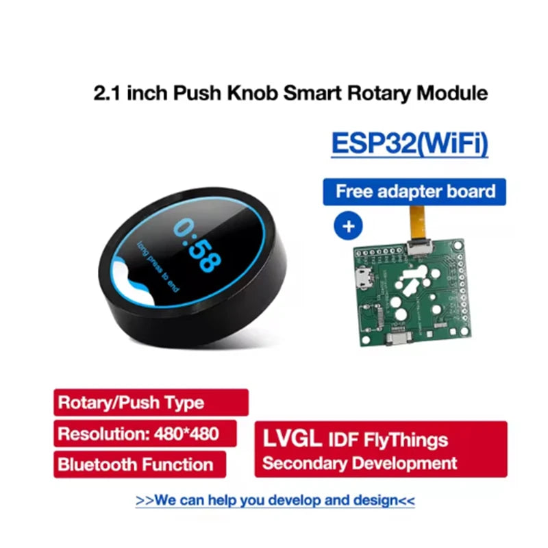 Smart Home 2.1 inch 480*480 ESP32 LVGL Circular Push Knob IPS LCD Module TFT Touch Display for Ar-duino