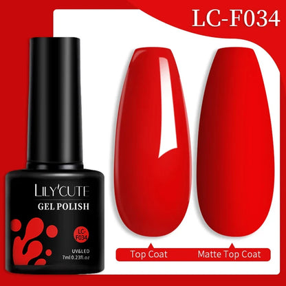 Colorful LILYCUTE 7ML gel nail polish bottle from Blushimmer, showcasing vibrant shades for long-lasting manicure and nail art.
