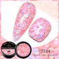 Blushimmer MEET ACROSS 5ml pink dried flower gel nail polish with natural flower design, for UV/LED nail art and soaking off.