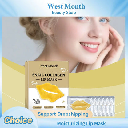 Blushimmer Crystal Collagen Lip Mask with pink hydrating patches for smoothing, plumping, and moisturizing lips.