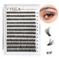 Close-up of Blushimmer 3D wispy eyelash extension clusters with C curl, natural-looking DIY lash clusters on a thin band.