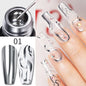 Blushimmer 5ML gold and silver metallic gel polish with chrome mirror finish, perfect for UV LED semi-permanent nail art.