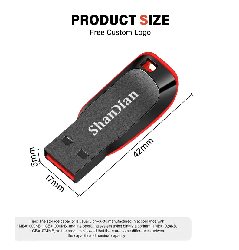 Plastic Pendrive Flash Drive 2.0 Red U Disk 128mb 4GB 16GB 32GB USB Pen Drives Key Ring Car/TV/Computer