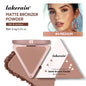 Lakerain Matte Bronzer Powder Long Lasting Makeup Effect Waterproof Sweatproof Setting Powder Oil Control Bronzer Face Makeup