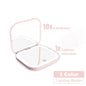 Blushimmer compact LED mirror with 1X/2X magnification, folding portable makeup and travel mirror, perfect for purse use