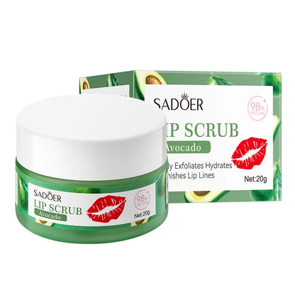 SADOER Fruit Lip Scrub Cream Moisturizing Lips Plumper Hydrating Nourishing Avocado Orange Strawberry Lip Mask Lipstick Care