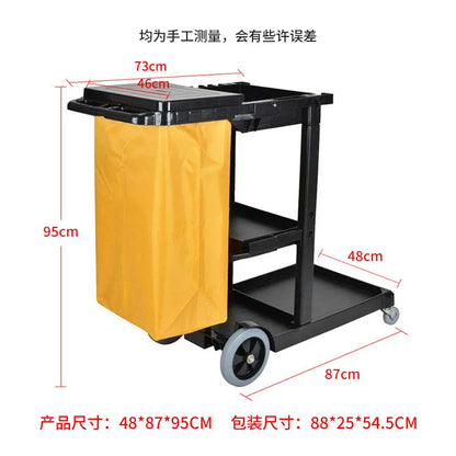 Multifunctional cleaning cart hotel cleaning cloth cart Plastic shopping mall push cleaning cart
