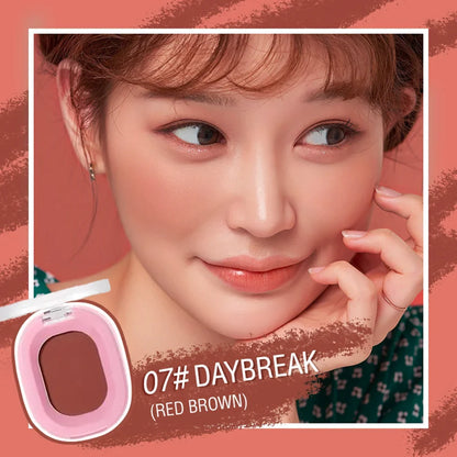Blushimmer monochrome matte blush powder in natural nude, waterproof, long-lasting cheek rouge with easy application.