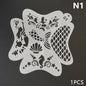 Blushimmer reusable plastic stencils for body painting, face art, stamps, and temporary tattoos with intricate designs.