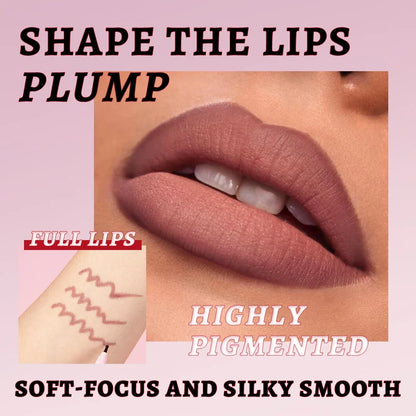 Blushimmer QIBEST matte liquid lipliner pencil in natural shade, waterproof lip contour pen for defining lips and lip makeup.