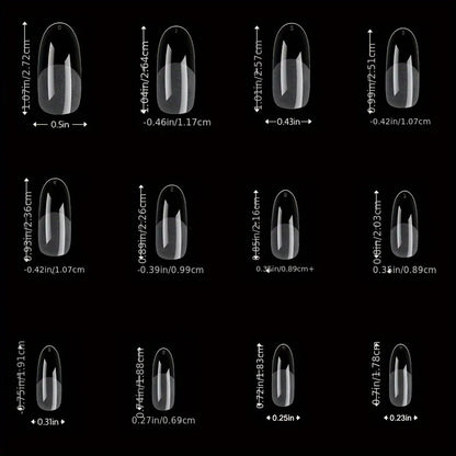 Blushimmer 120-piece full cover press-on nail tips in stiletto, almond, square, and coffin shapes for gel nail extensions.