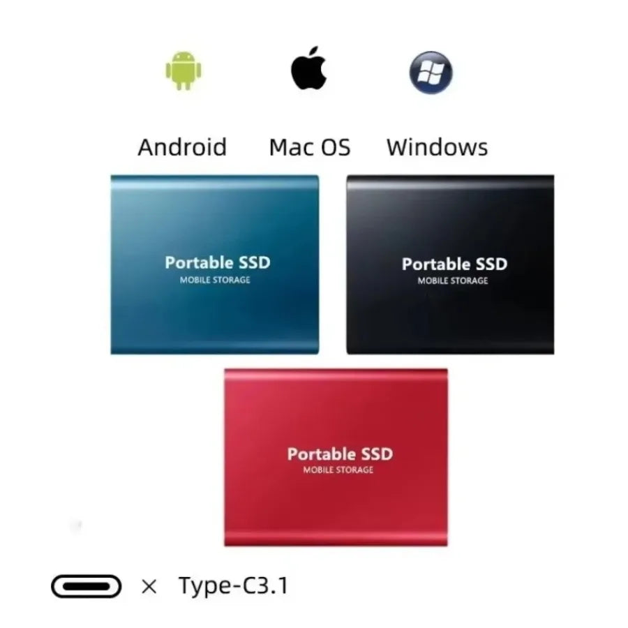 Portable Hard Drive 16TB Solid Disk High Speed External Hard Disk USB 3.1 Type-C Solid State Drive for PC/Phone/Loptop