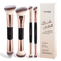 Set of four Blushimmer basic makeup brushes with dual-ended foundation, powder, blush, and eyeshadow tools in a box.