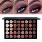 Blushimmer 40-color glitter eyeshadow palette with matte, waterproof pressed powders for long-lasting eye makeup looks.