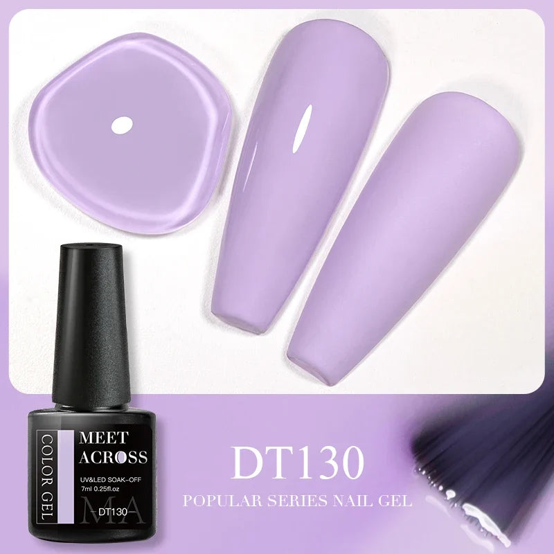 Blushimmer MEET ACROSS pink dried flower gel nail polish with natural flower design, UV/LED soak-off nail art gel for manicures.