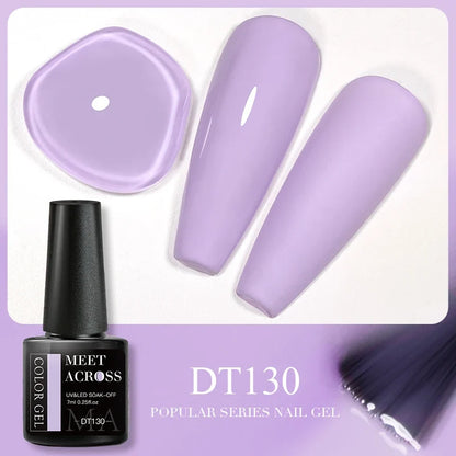 Blushimmer MEET ACROSS pink dried flower gel nail polish with natural flower design, UV/LED soak-off nail art gel for manicures.
