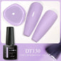 Blushimmer MEET ACROSS pink dried flower gel nail polish with natural flower design, UV/LED soak-off nail art gel for manicures.