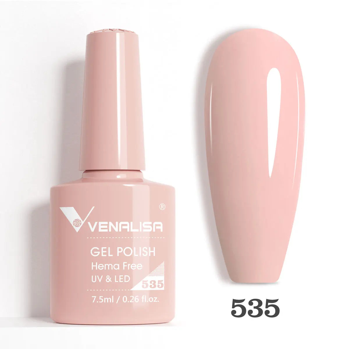 Blushimmer Venalisa HEMA TPO free glitter nail gel polish in pink nude, full coverage UV and LED French nail design with sparkle.