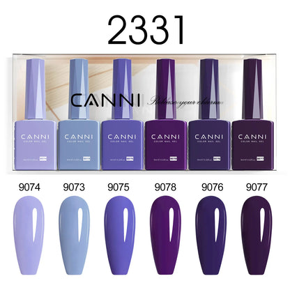 Blushimmer CANNI nail gel polish kit with 6 bottles of 9ml, featuring nude, pink, and jade jelly colors for French and natural nail designs