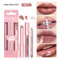 Blushimmer 3-piece lip makeup set with waterproof lipliner, lipstick, and lip gloss in matte finish, travel-size cosmetics for women
