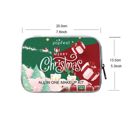 Blushimmer POPFEEL Christmas makeup set with eyeshadow, foundation, and lipstick for holiday and everyday glamour.
