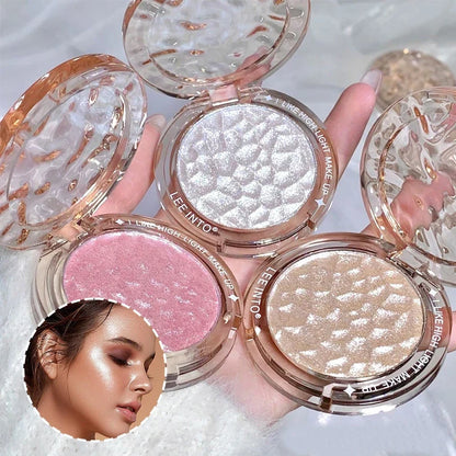 Blushimmer Crystal Bright Light high gloss powder with pearl finish, brightening makeup for young girls, blush and face powder in a compact.