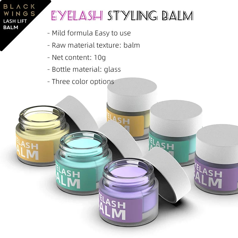 Blushimmer eyelash lifting glue 10g with eyelash eyebrow wax, silicone eyelash perm pad, and eyelash curler accessories.