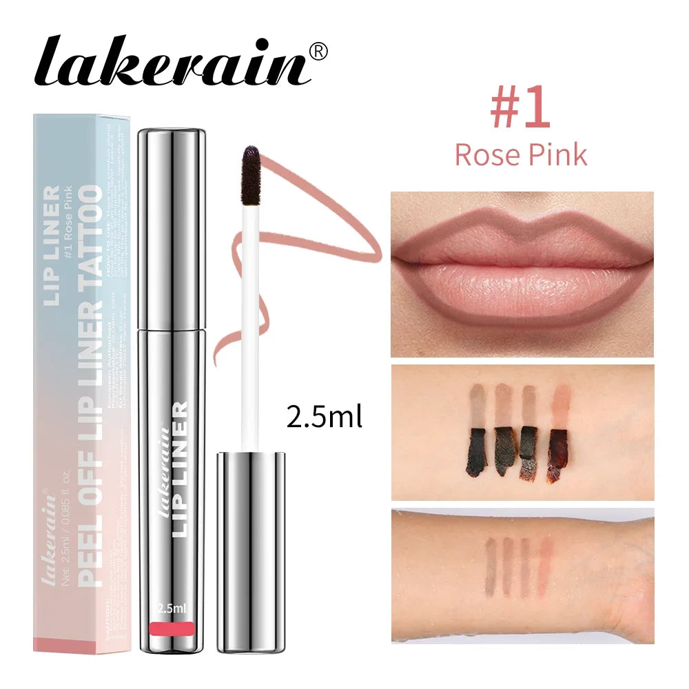 Blushimmer highly pigmented matte peel-off lip liner in four waterproof, transfer-proof lip stain shades, with a long-lasting finish.