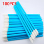 Colorful set of 100 Blushimmer lip brushes and applicators for makeup, eyelashes extension, lipstick, and cosmetic application.