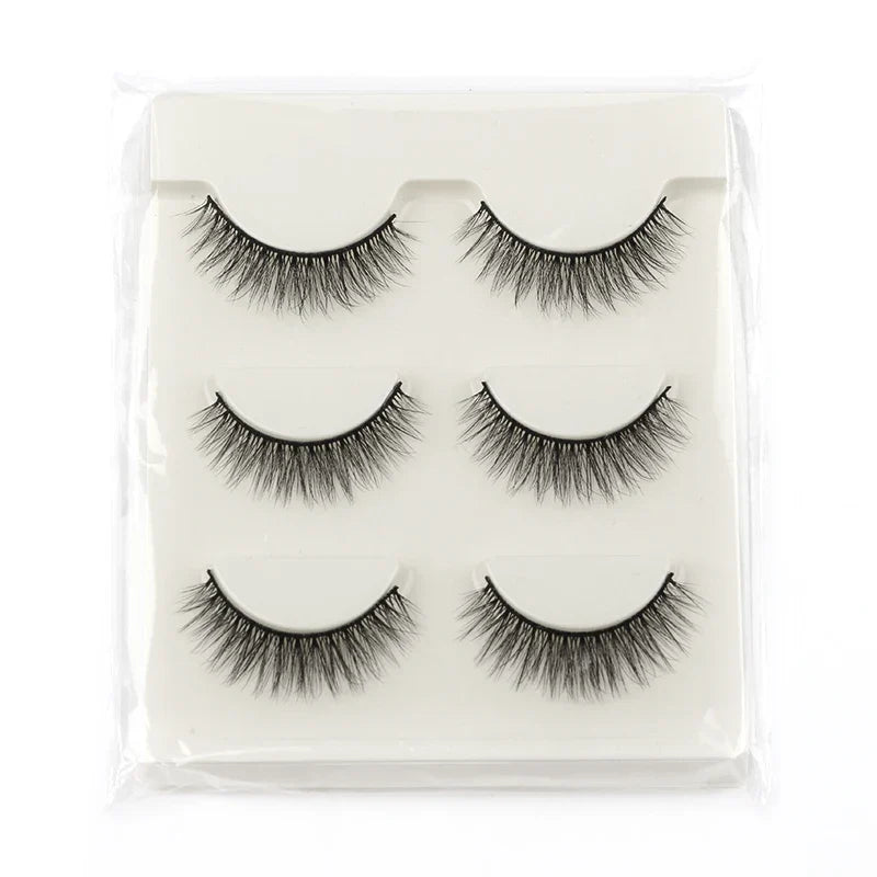 3/5 Pairs Hot Sale Natural Long 3D Mink Lashes Soft Short Faux Cils Handmade Fake Lashes Makeup Tool Eyelash Extension maquiagem