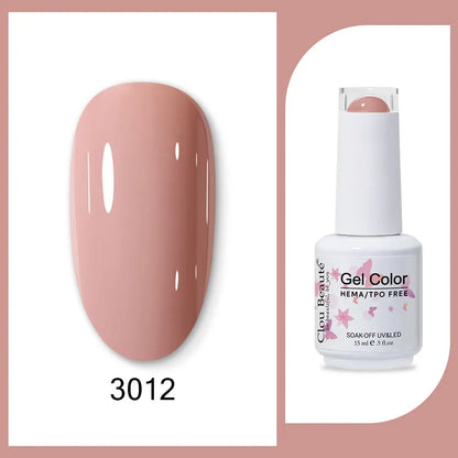 Blushimmer Clou Beaute 15ml neon gel nail polish in red, black, white, green with velvet top coat, semi-permanent gel varnish