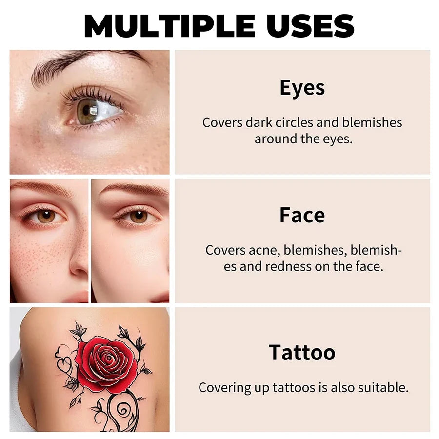Blushimmer 9-color high coverage concealer and BB cream for face makeup, waterproof, long-lasting, anti-dark circle and freckle coverage