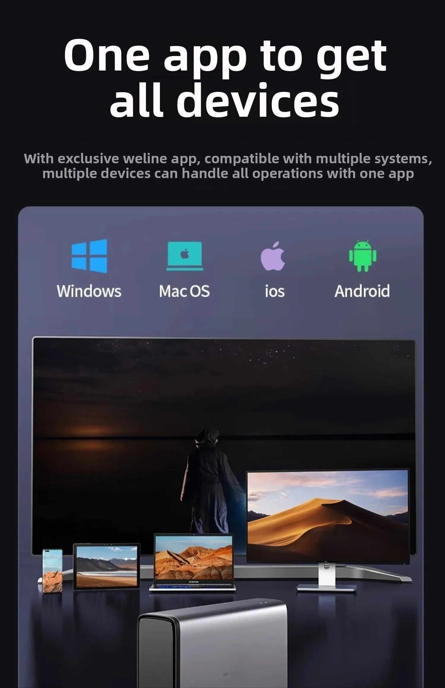 WIFI wireless NAS private cloud storage, office home multi-function hard disk box