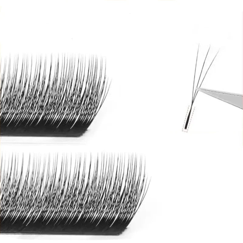 Blushimmer MARIA 3D Narrow W Shape eyelash extensions, soft natural hand-made lashes on makeup mesh net for eyelash extension supplies.