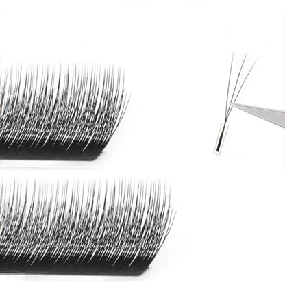 Blushimmer MARIA 3D Narrow W Shape eyelash extensions, soft natural hand-made lashes on makeup mesh net for eyelash extension supplies.