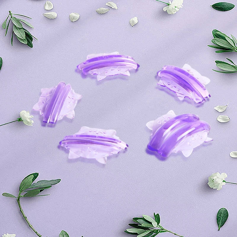 Set of 5 Blushimmer silicone eyelash pads with C curl shape for 3D lash lifting and curling, makeup tool accessories.