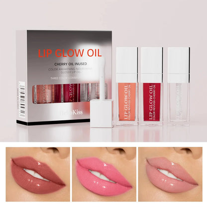 Blushimmer Crystal Jelly Lip Oil Set featuring tinted, plumping lip glosses and glossy lip glow oils in a colorful collection.