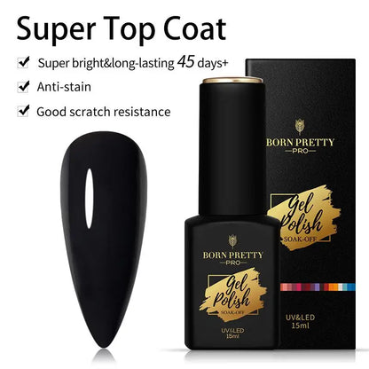 Blushimmer Born Pretty Milky Pink Rubber Base Gel nail polish with glitter, 15ml semi-permanent soak-off UV LED gel.
