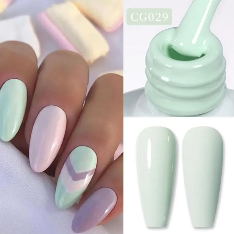 Blushimmer BORN PRETTY Jelly Nude Gel Nail Polish in light pink peach, 10ml translucent UV cure gel for DIY nail art at home.