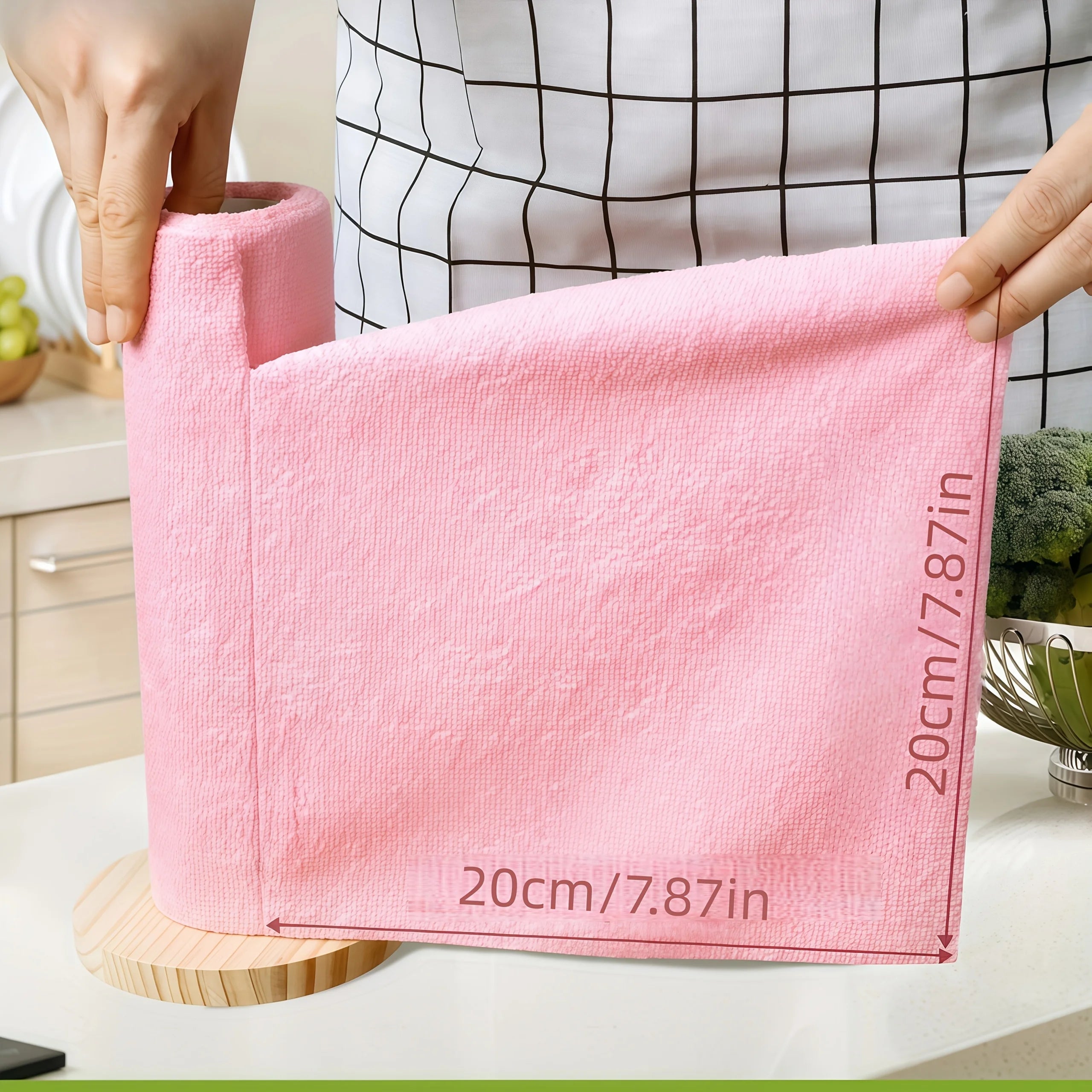 1 roll/20 reusable microfiber cleaning cloths - kitchen towels, multi sided household cloths