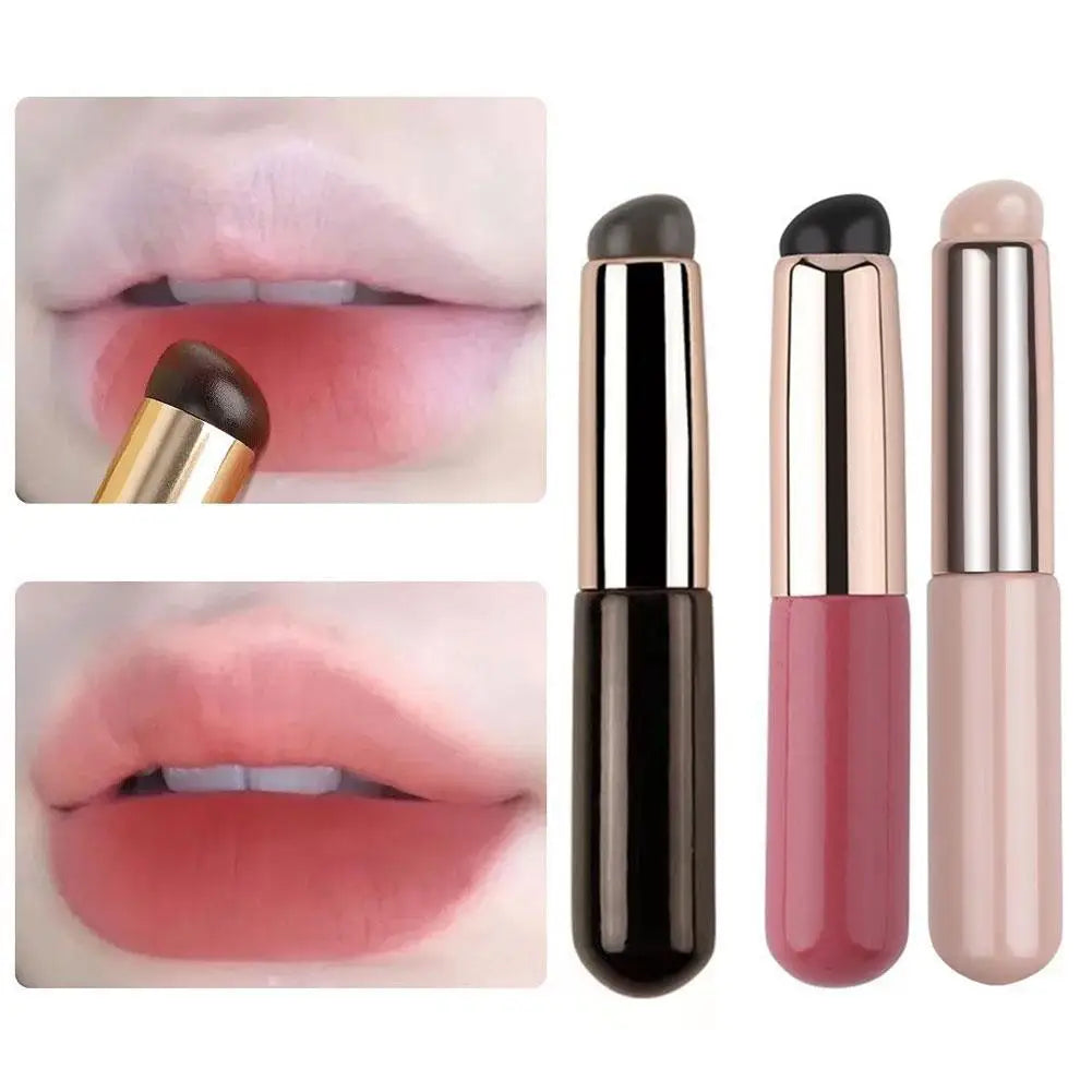 Blushimmer silicone lip brush with cover cap, soft round head concealer and lipstick applicator, fingertip-like design, no breakage