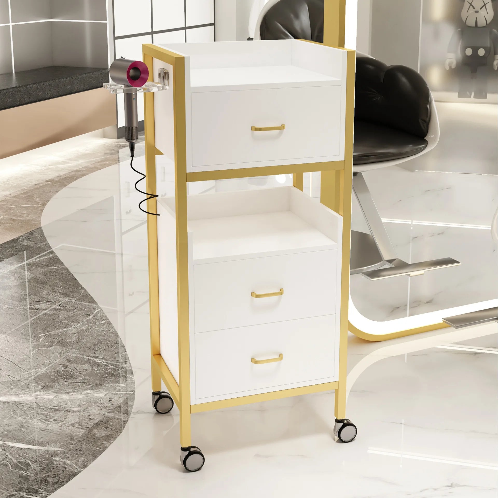 New Hairdresser's Cart and Hairdresser's Special Dyeing and Perm Cart Multifunctional Shelf Barber's Tool Cabinet Wholesale