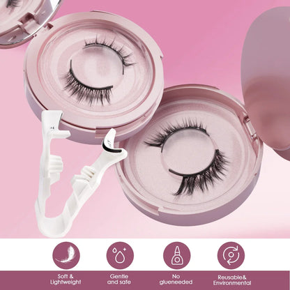 Blushimmer magnetic 3D mink false eyelashes set with tweezers, natural long, reusable false eyelashes for makeup application.